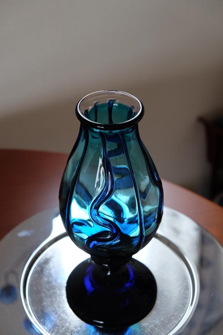 舩木倭帆 吹きガラス 花瓶 花器 骨董 民藝ガラス グラス 横山秀樹 小谷