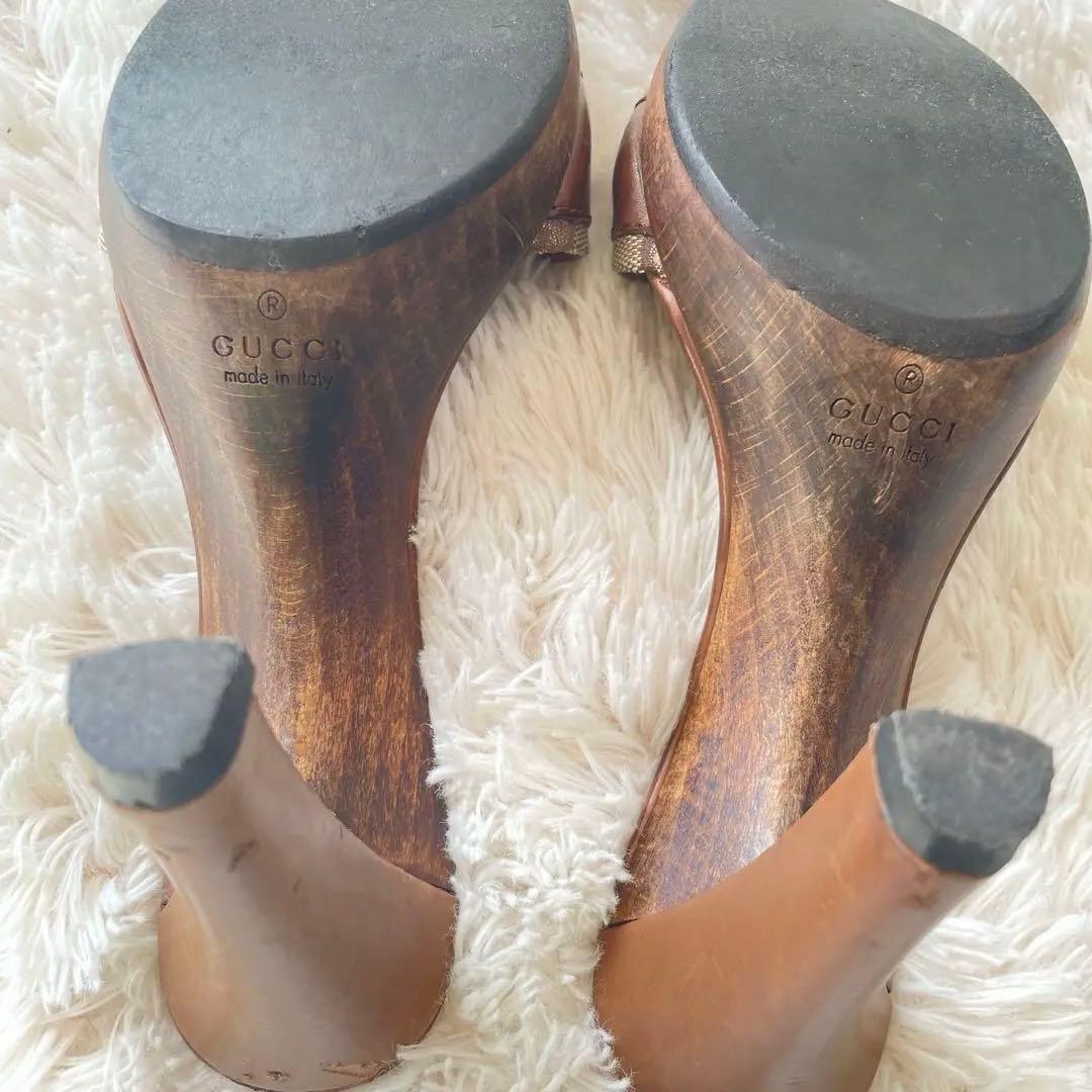 超美品 グッチ 23.5cm ミュールサンダル GG柄 キャンバス　シグネチャー