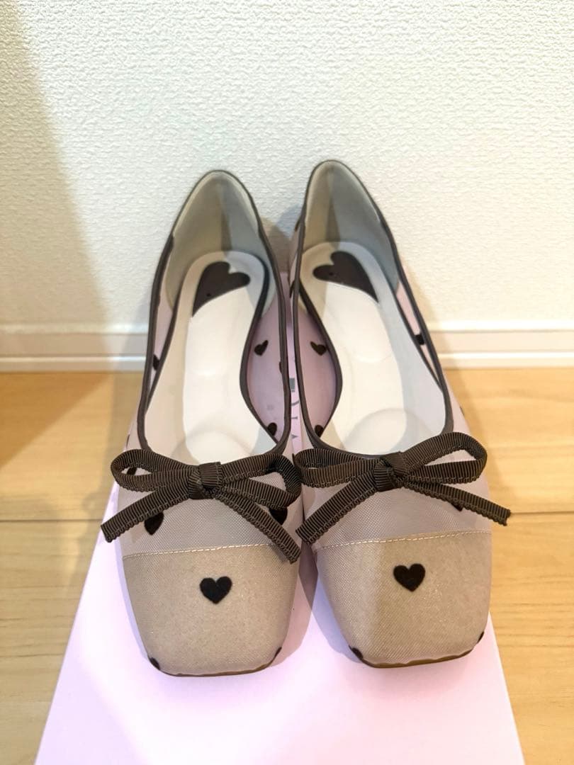 【最終値下げ】DIANA ピンクブラウンハートフロッキー/チュール 23.5cm