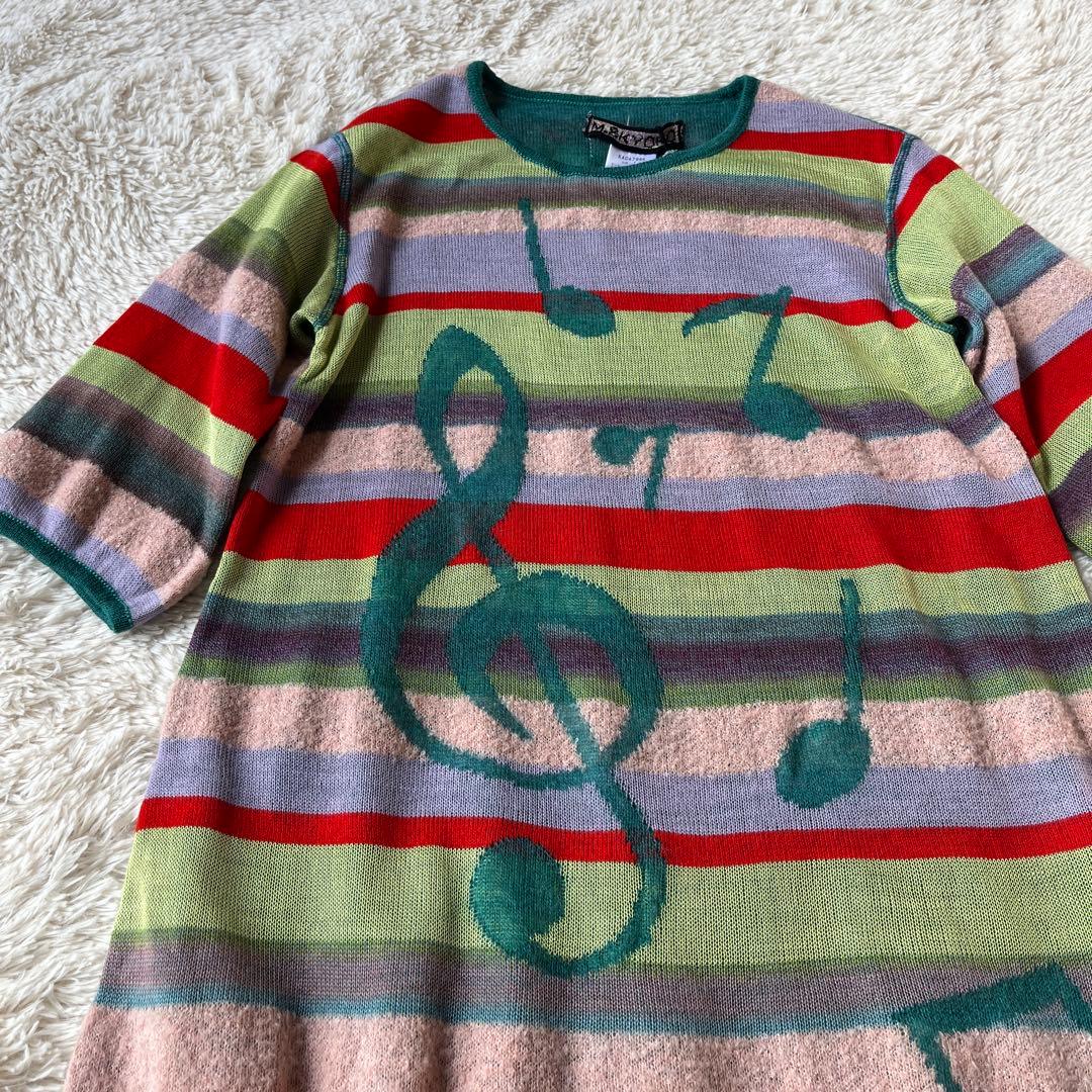 にゃにゃん M.&KYOKO マルチカラーワンピース ネックウォーマー付き にゃにゃん様専用 M.&KYOKO マルチカラーワンピース ネックウォーマー