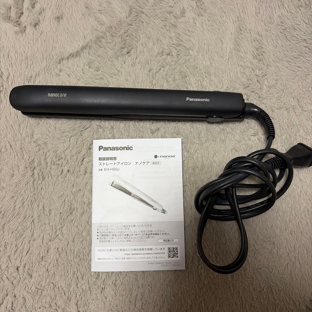 Panasonic ストレートアイロン　ナノケア　EH-HS0J ブラック ストレートアイロン nanocare（ナノケア） 黒 EH-HS0J-K [交流（コード