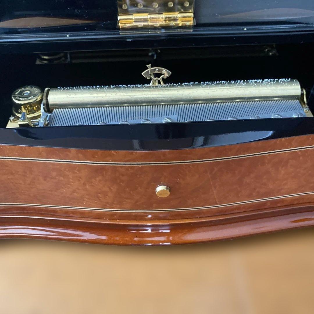 リュージュオルゴール カノン 144弁 ホワイトローズ スイス製 廃盤品