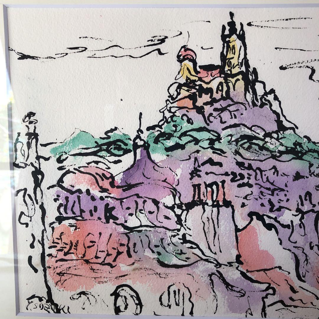 人気画家 鈴木 康雄 パリの風景 3号 水彩 - メルカリ