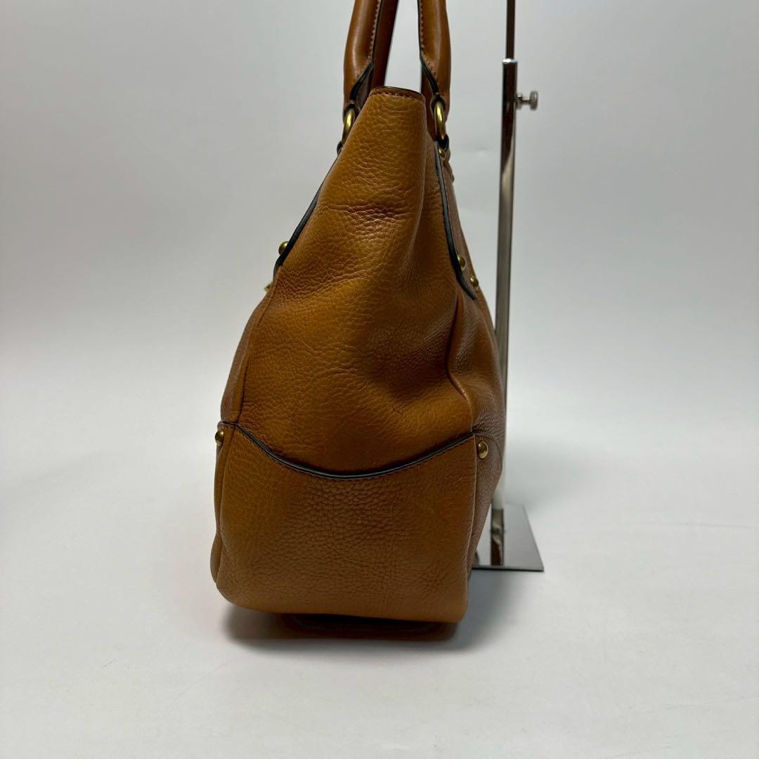 u85【美品】プラダ ロゴ金具 レザー クロシェット ハンドバッグ トート