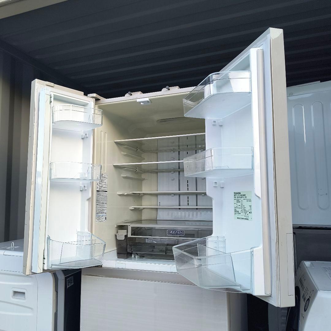 運搬取付無料！ラピスアイボリー 純正TOSHIBA6ドア冷蔵庫！完動品・超