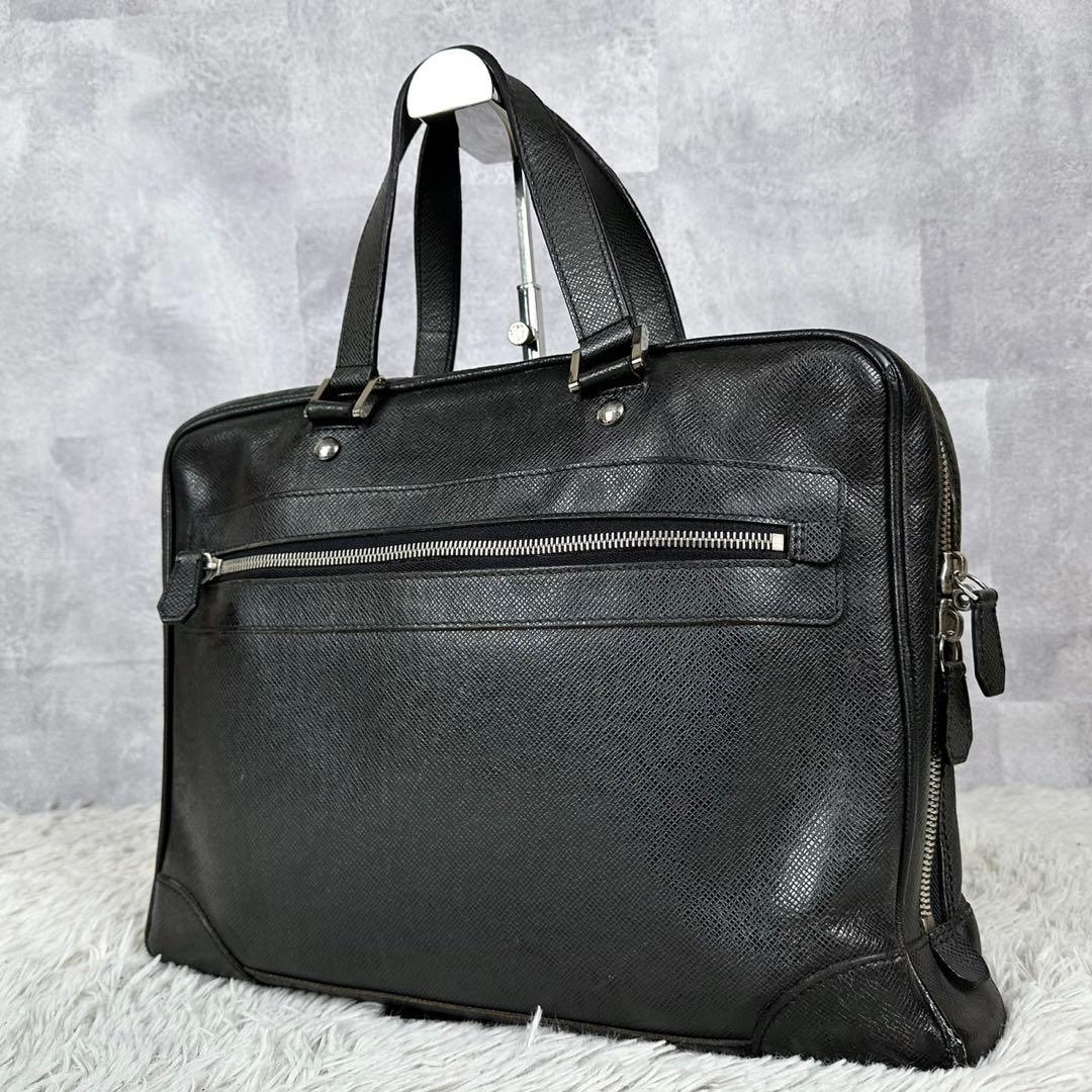 A4可 美品 ルイヴィトン レザー ビジネスバッグ タイガ イゴール 黒 505604-1_wm.jpg