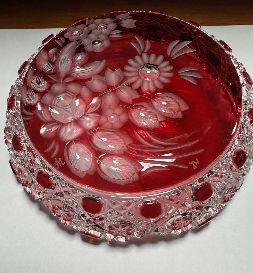【Meissen】『 クリスタル ガラス 赤被せ』 《ヴィンテージ》《未使用》