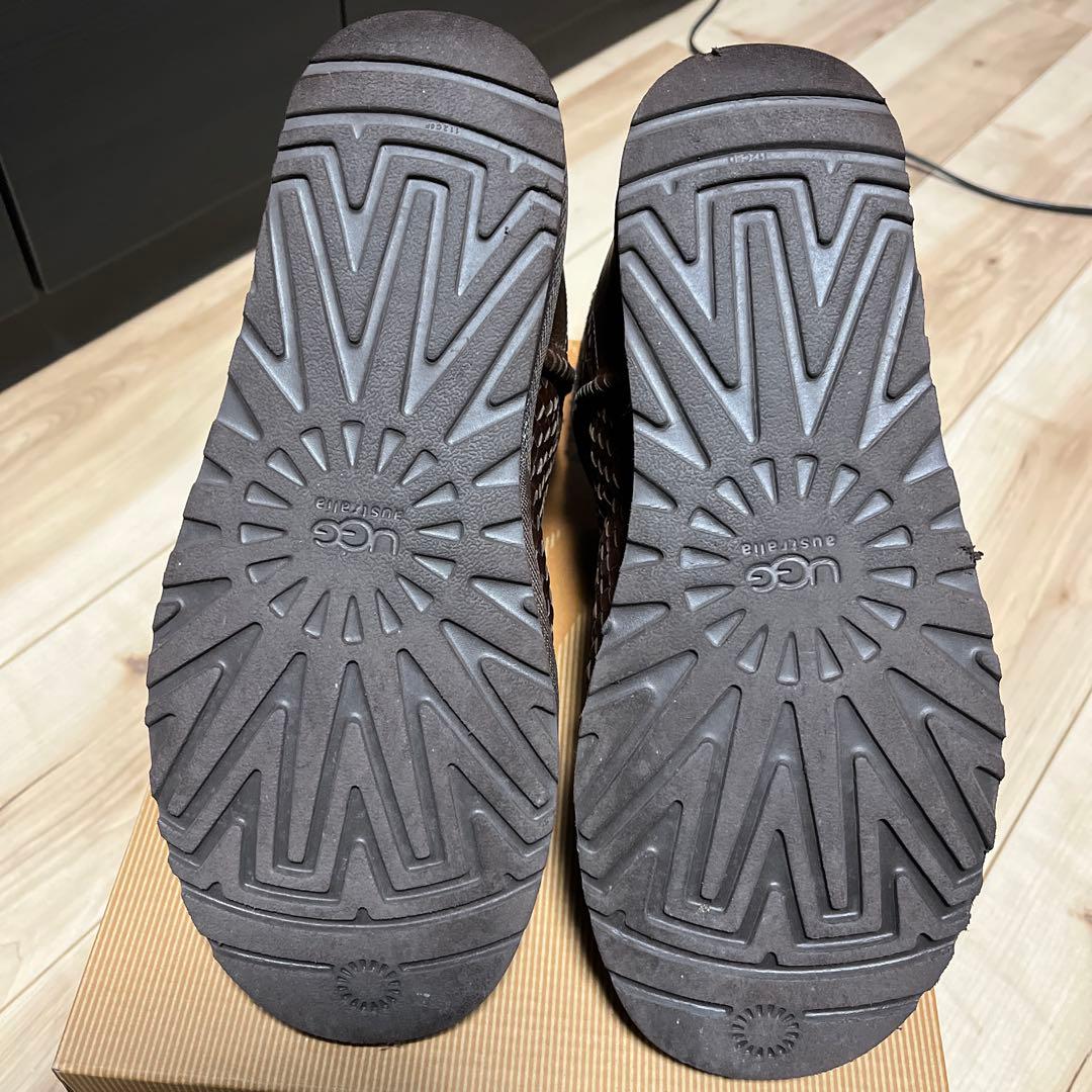 UGG ブラウン 編み込み ムートンブーツ クラッシックミニウーブン