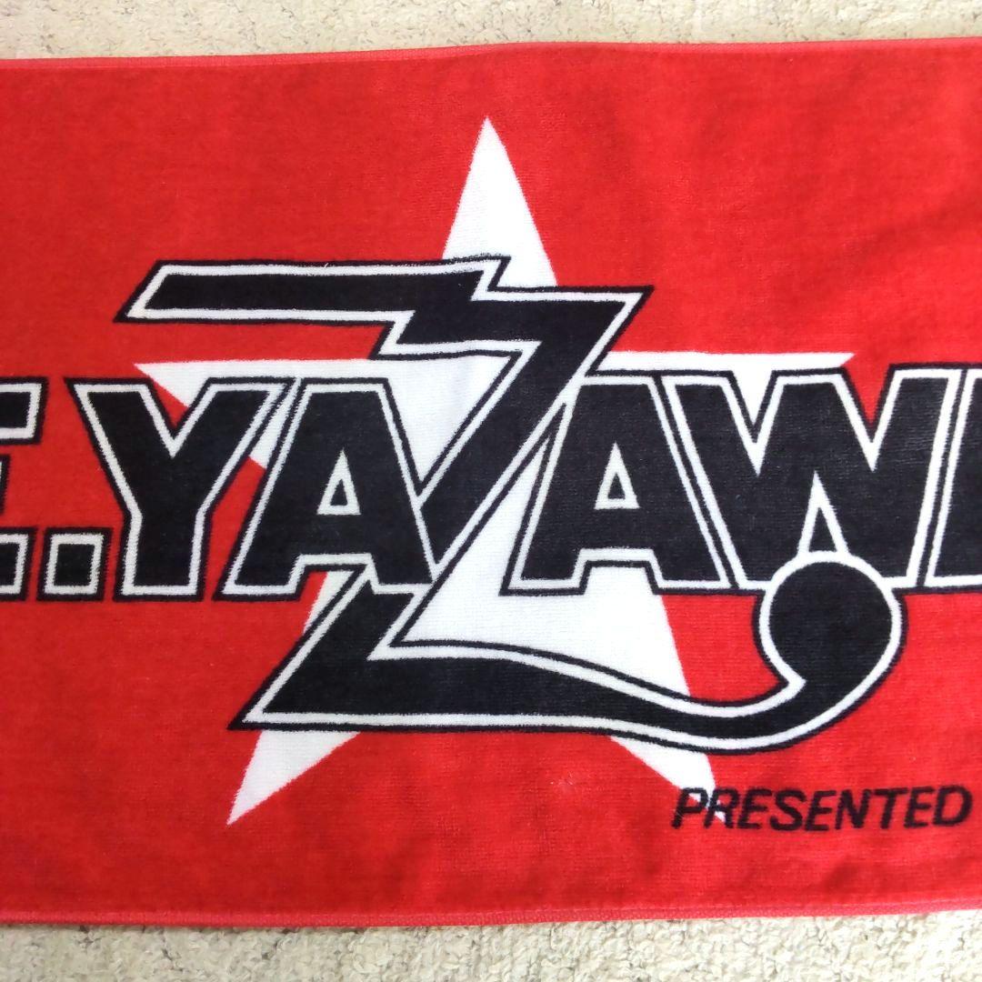 ☆白星 黒ロゴ☆矢沢永吉 E.YAZAWA 応援フェイスタオル 赤 - メルカリ