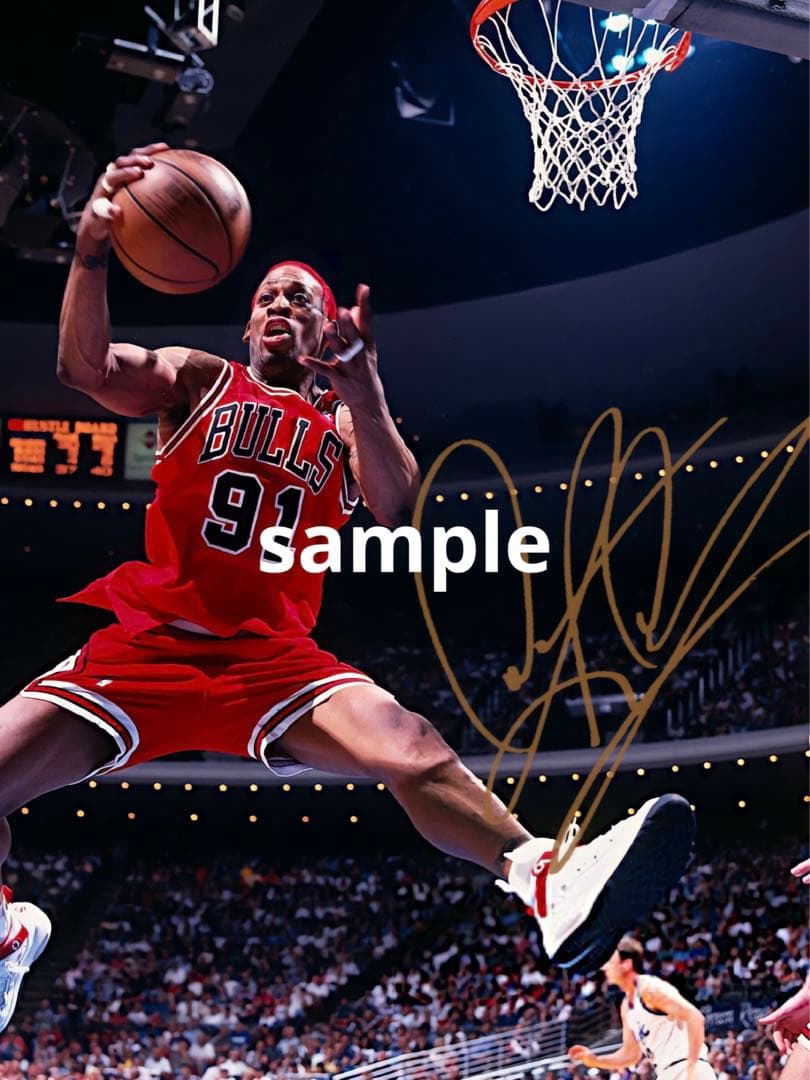 NBA デニス・ロッドマン 高画質 サイン フォト 写真 ポートレート
