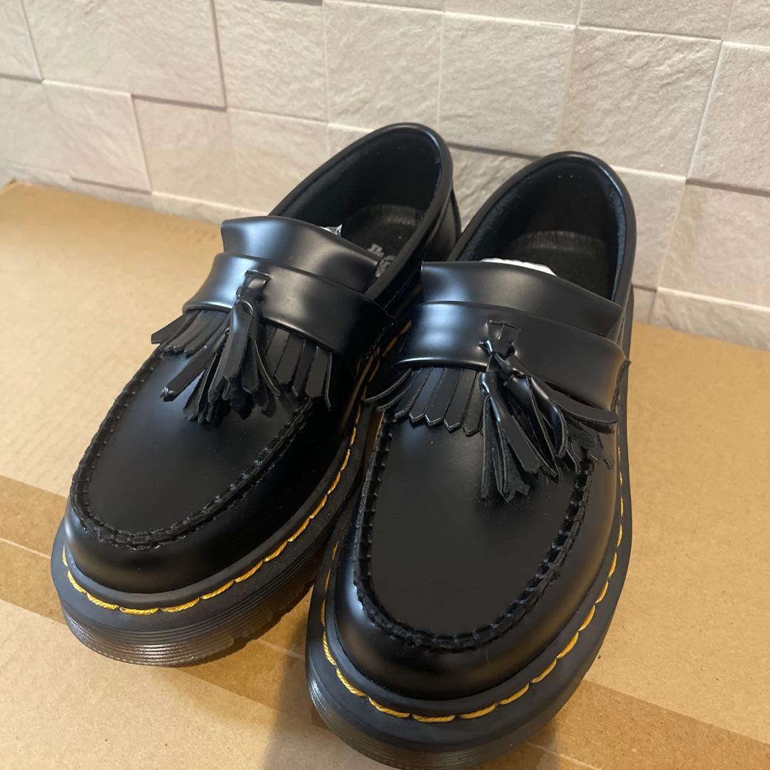 ドクターマーチン　エイドリアン　フリンジ付きブラックローファー 23.5cm