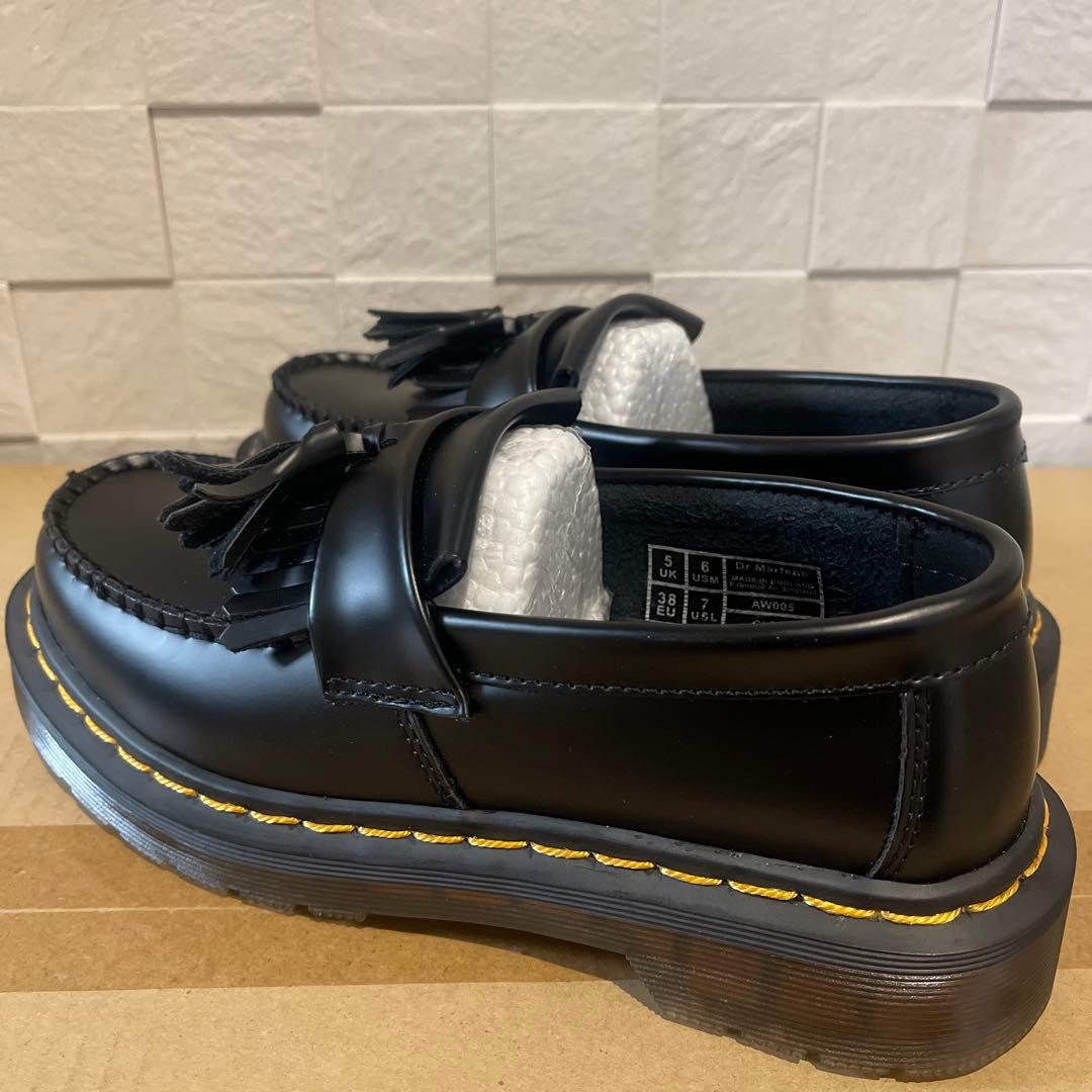 ドクターマーチン　エイドリアン　フリンジ付きブラックローファー 23.5cm