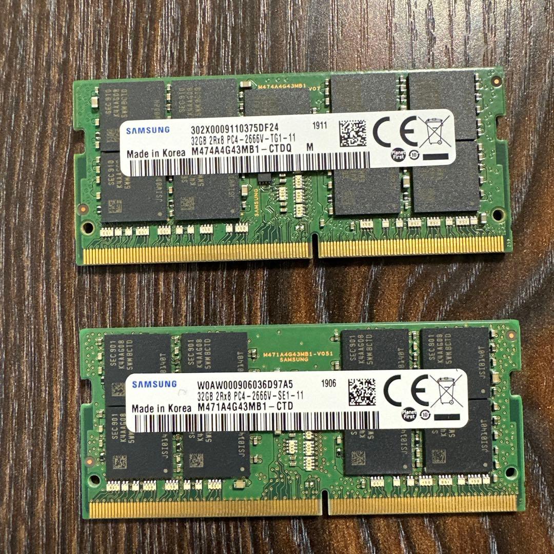 ま*び様 SAMSUNG SO-DIMM DDR4 64GB 32GB×2 dear-i_imeldmsamo4026