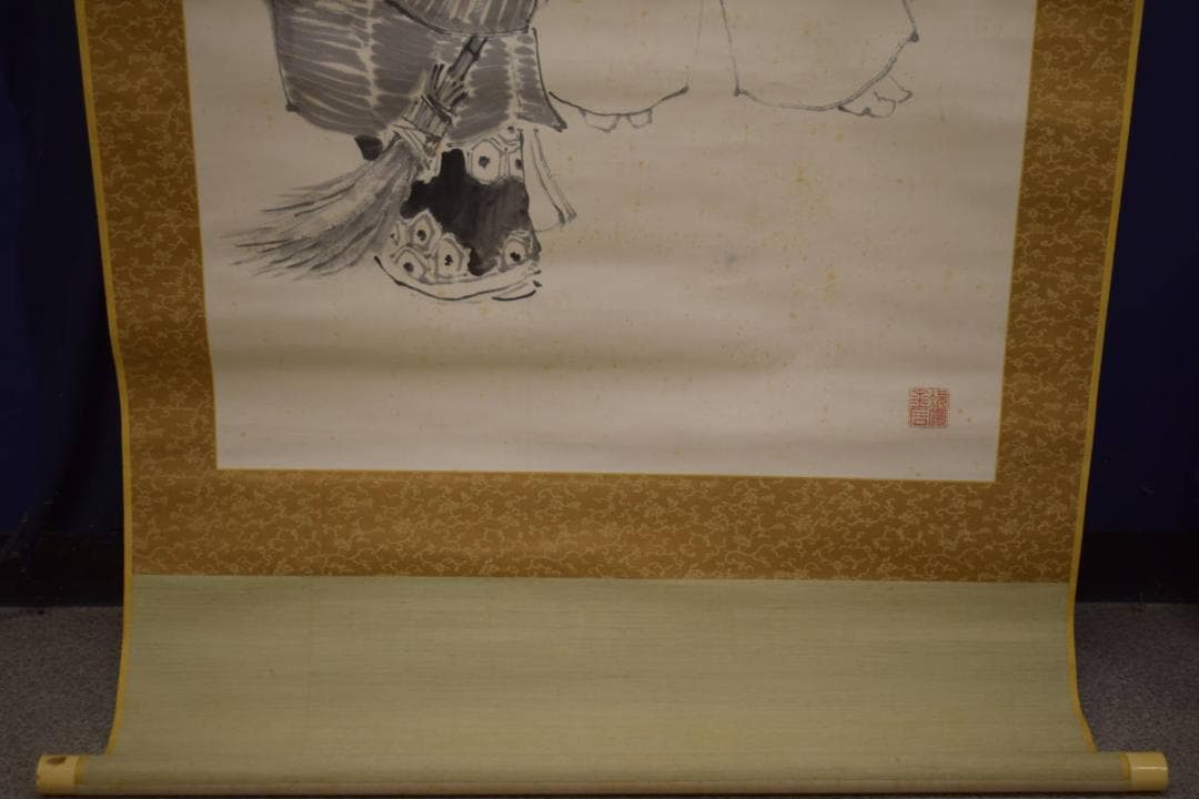 真作/岡文濤/岡文涛/高砂画賛/大幅/布袋屋掛軸HI-856 - メルカリ