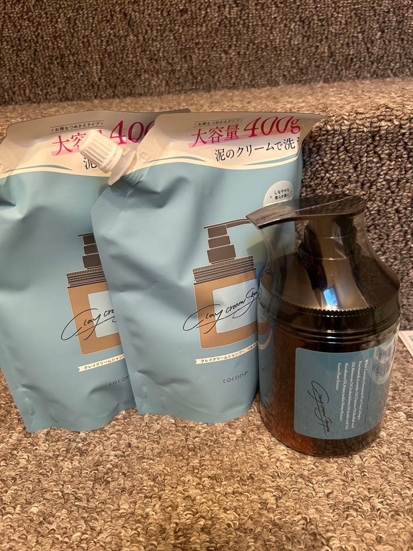 ココネ　シャンプー クリームタイプ 本体、詰替 cocone ココネ クレイシャンプー 詰め替え クリーム 泥 リペアタイプ