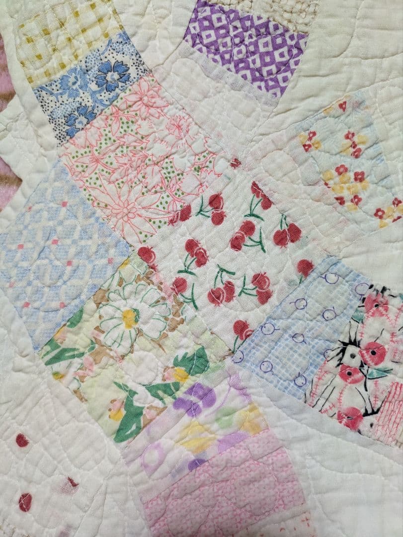 アンティークキルト カット ダブルウエディング フィードサック