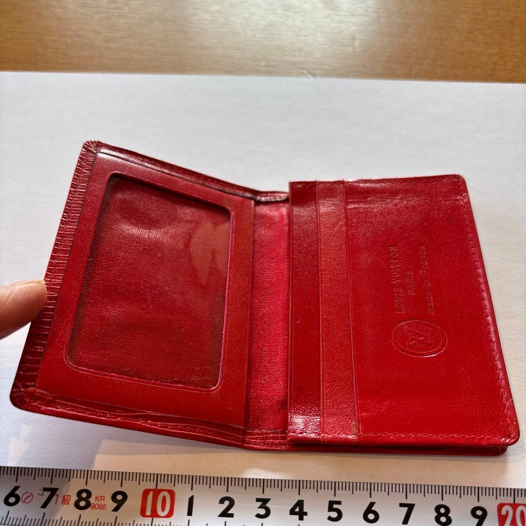 希少 LOUIS VUITTON 赤 レザー 名刺入れ 1980年代 - メルカリ