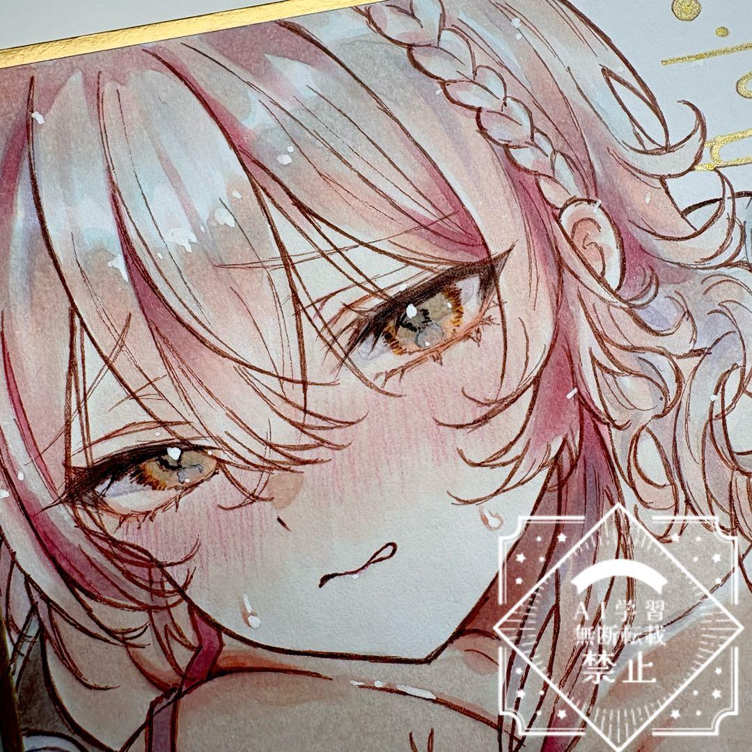 ひ*き様 一点物 オリジナル 色紙 手描きイラスト アナログ 女の子 創作 原画 ひ*き様 一点物 オリジナル 色紙 手描きイラスト アナログ 女の子 創作