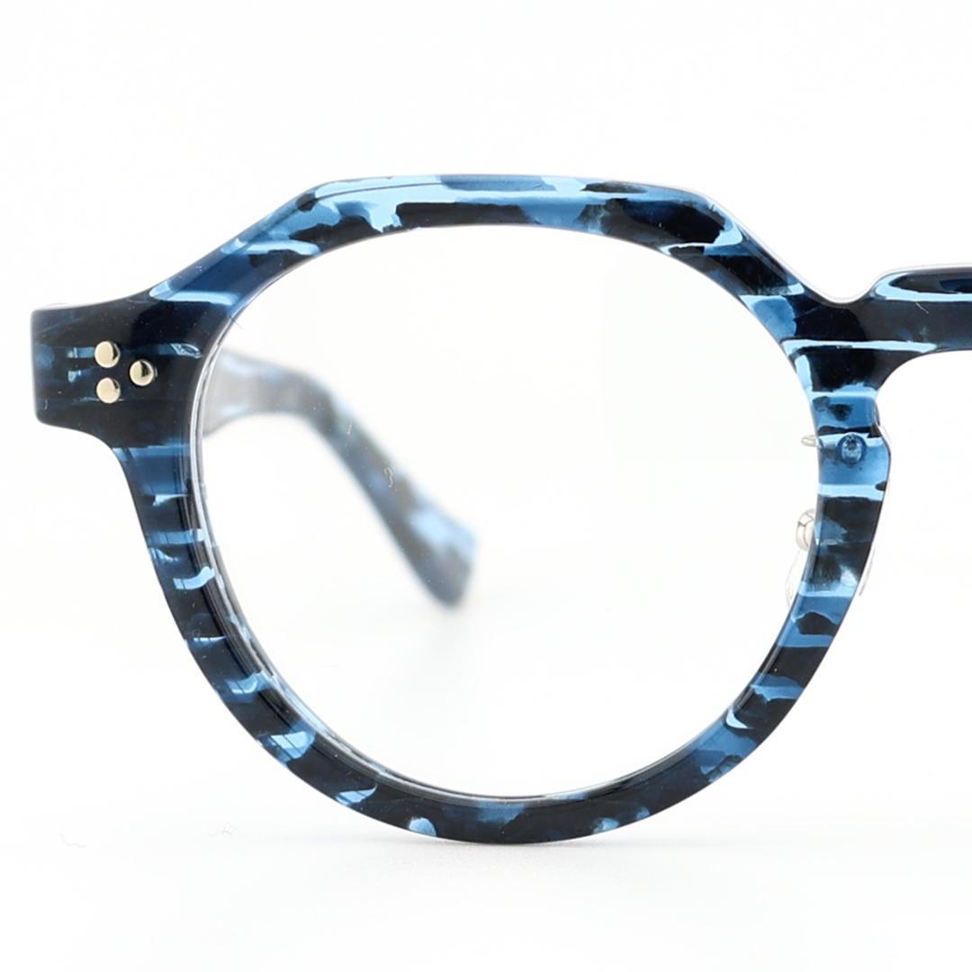 定価38,500円！》内藤熊八作／くまはちさく ブルー・セルロイド メガネ