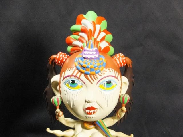 現代美術 田名網敬一 直筆サイン『KANNON観音菩薩像』立体ペイント