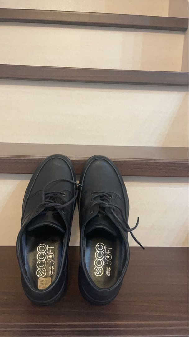 ECCO エコー 25.5 EEEレザーシューズ 本革 ウォーキングシューズ 黒