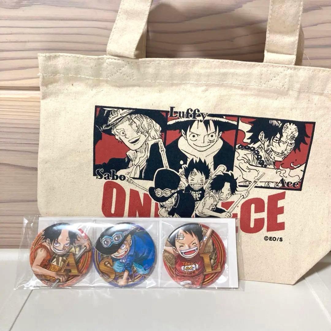 ワンピース☆三兄弟セット☆ジャンプフェスタ☆缶バッジ☆トートバッグ