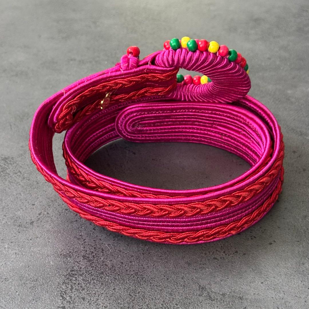 超希少✨イヴ・サンローラン リヴ・ゴーシュ ヴィンテージ 織ベルト ピンク