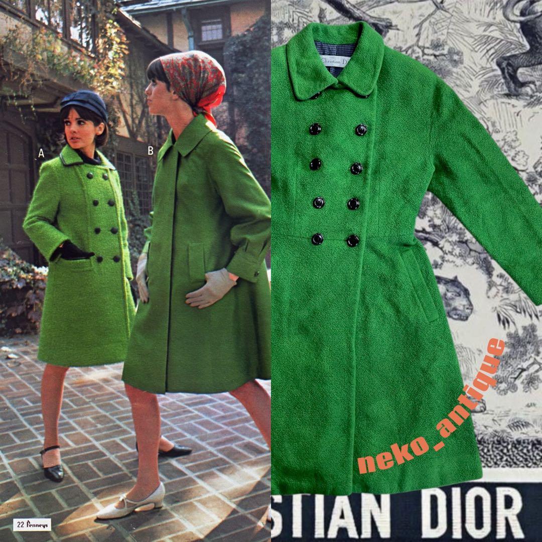 貴重希少クリスチャンディオールDior ウールツイード丸襟プリーツ