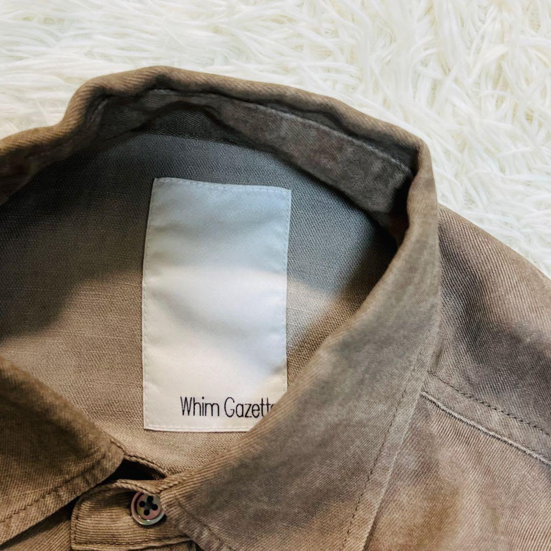 25ss 極美品 ウィムガゼット ツイル顔料染めスクエアシャツ リネン