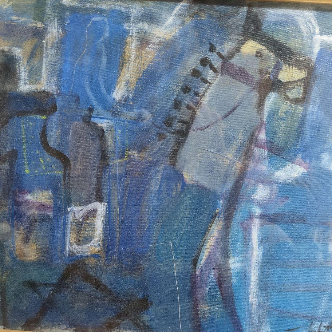 油絵(青い馬)保手浜たかしさん作 - メルカリ