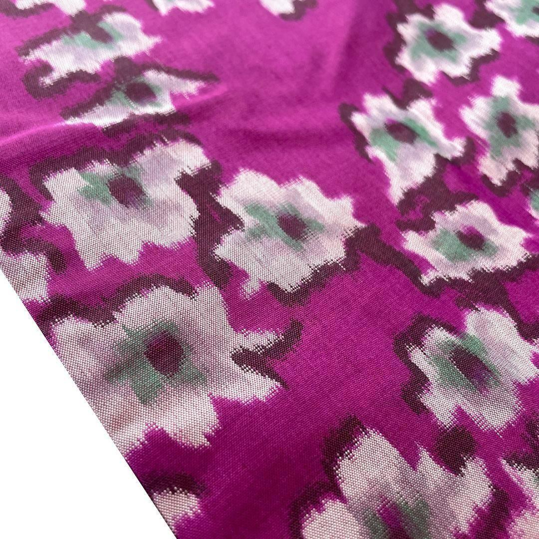 銘仙 着物 袷 正絹 枝花柄 赤紫色 アンティーク着物 A-1635 - メルカリ