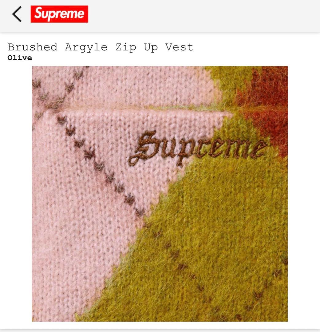 Supreme Brushed Argyle Zip Up Vest M 新色 - メルカリ