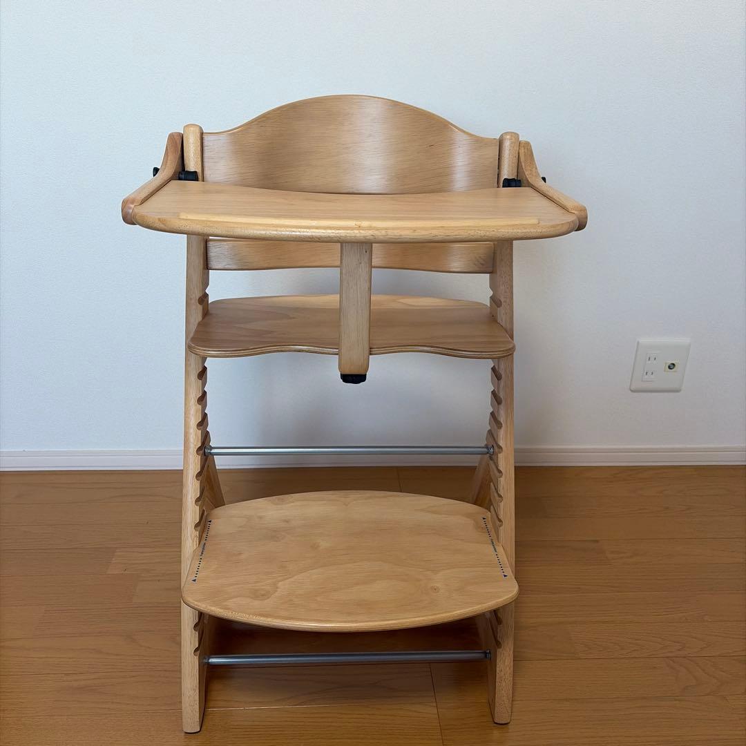 美品 大和屋すくすくチェアスリムプラステーブルガード付ハイチェア