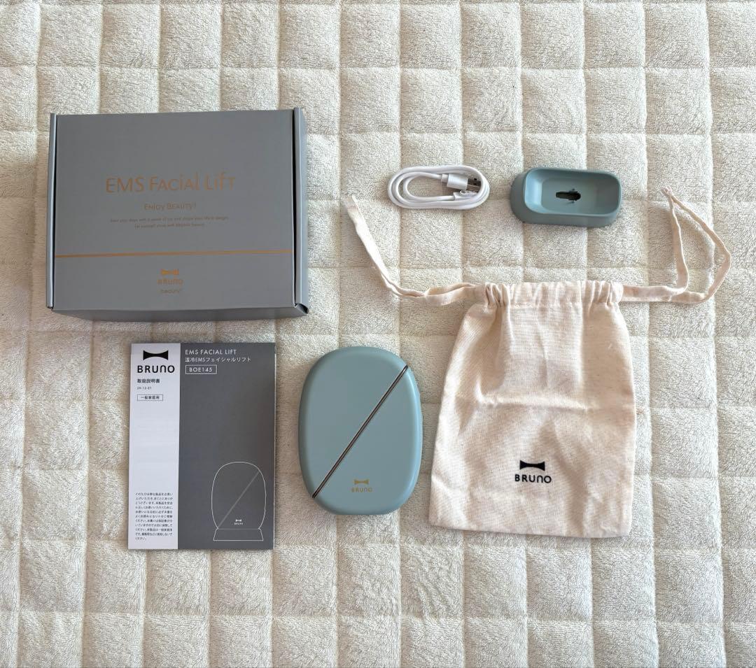 【新品】BRUNO温冷EMSフェイシャルリフト グリーン　美顔器　ブルーノ roomy_ide1b10-rz01c-1