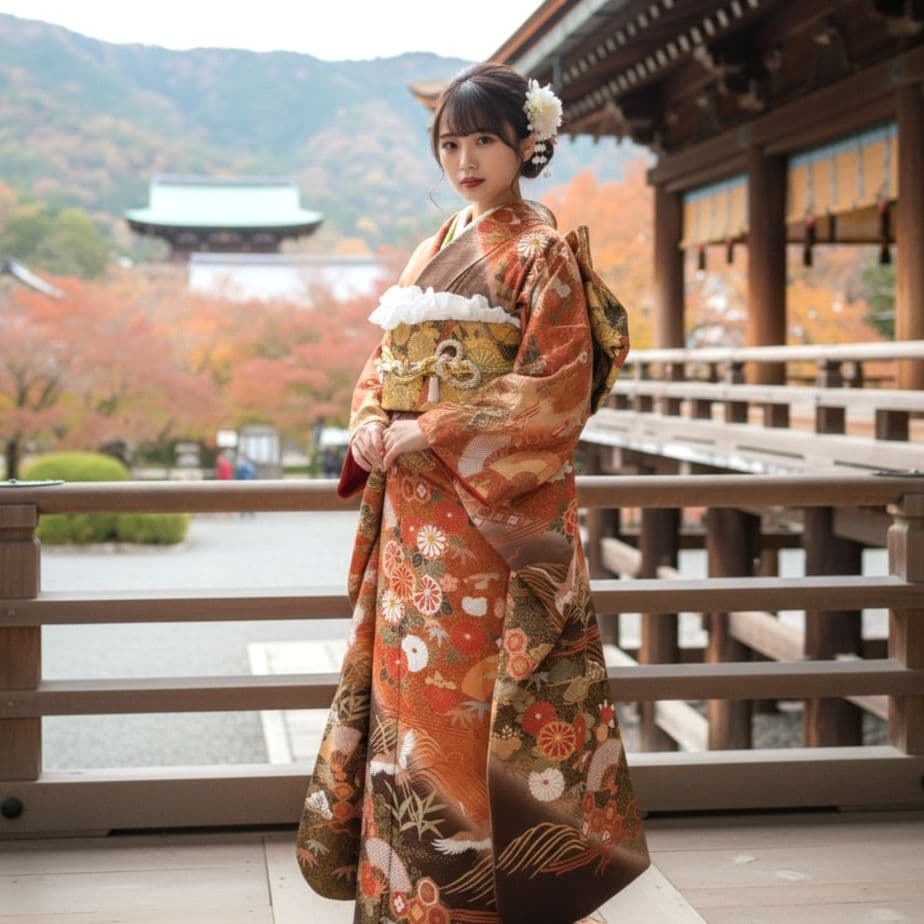 振袖フルセット(6点)・鈴乃屋・金彩加工・金駒刺繍・共八掛・正絹