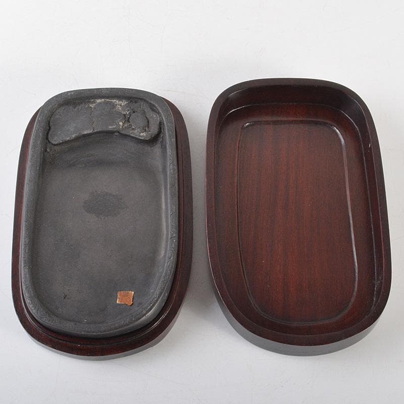 中国 書道具 花刻 端渓硯 唐木箱付 V R7139 - メルカリ