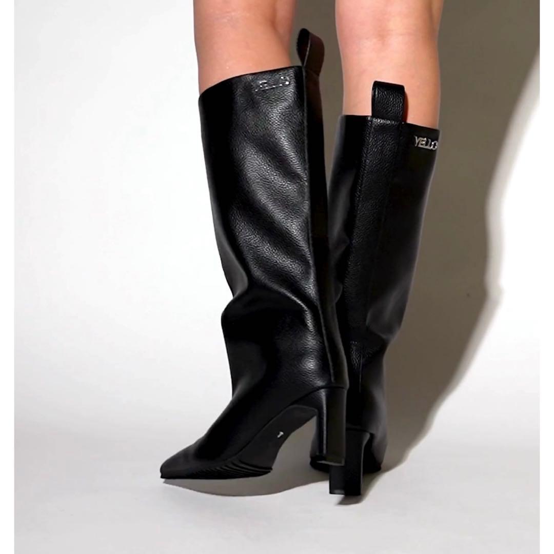 イエロ　YELLO ノワール　ロングブーツ　黒　22.5cm