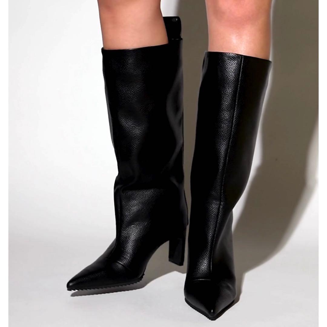 イエロ　YELLO ノワール　ロングブーツ　黒　22.5cm