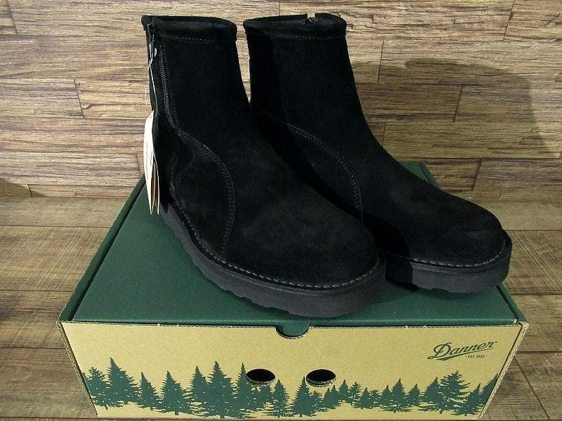 廃盤 新品 ダナー スエードレザー サイドジップ ワーク ブーツ 黒 25.5①