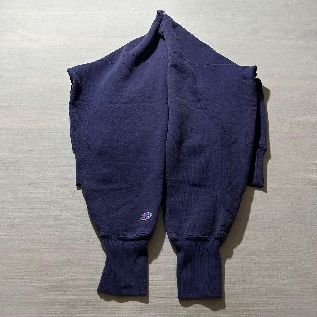 90s USA製 チャンピオン リバースウィーブ 茄子紺 ワンポイント