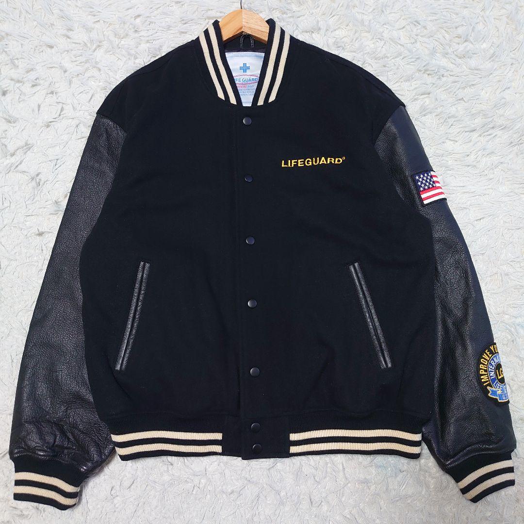ライフガード 牛革 袖レザー スタジャン ブラック L - メルカリ
