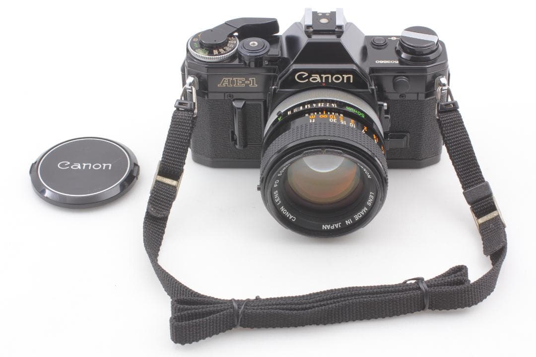 【整備済　美品】Canon AE-1 Black 50mm f1.4 露出計OK 整備済 美品】Canon AE-1フィルムカメラ ブラックボディ 露出計OK整備済