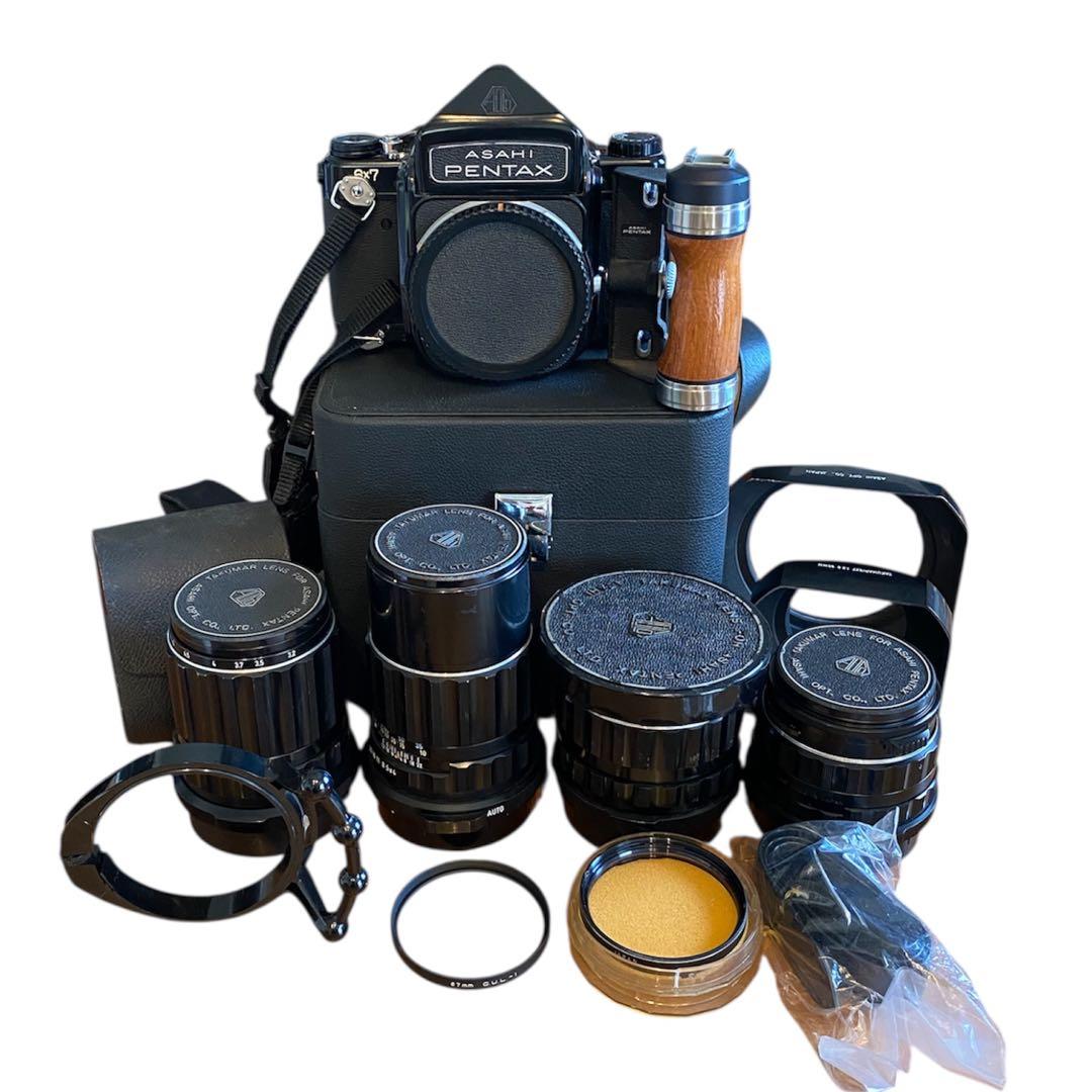 PENTAX 6×7 レンズ4本セット　ペンタックス67　付属品多数 販売済み 【中古】 PENTAX 67 TTL 無電源改 105mm F2.4 レンズセット