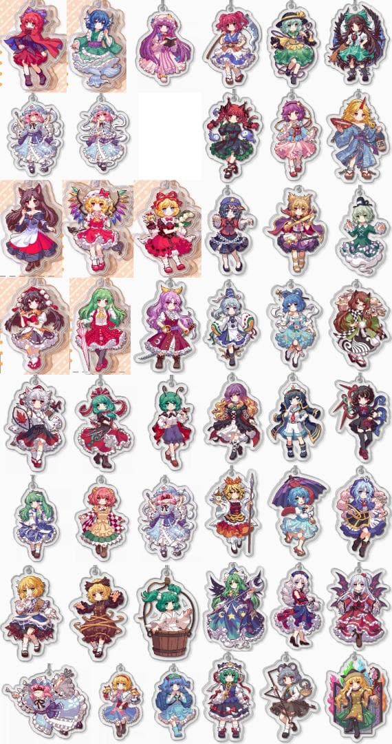 東方プロジェクト アクリルキーホルダー 43個 小傘 一輪 魂魄妖夢