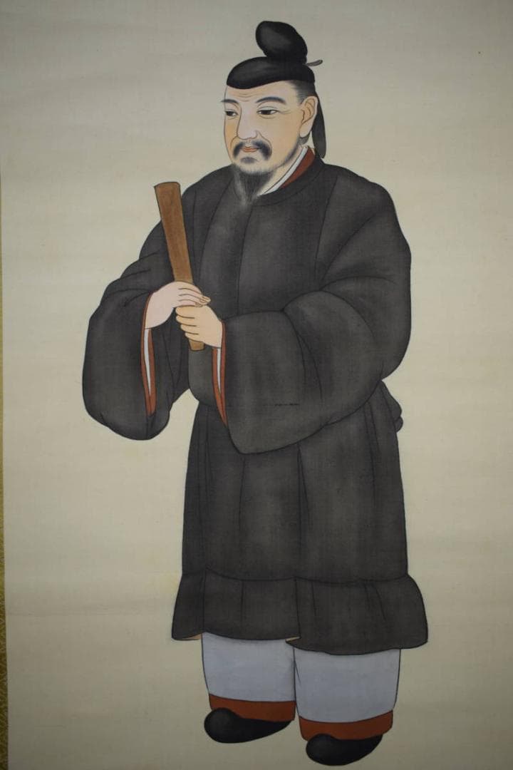 真作/一粒庵/玉泉/小野妹子大臣像図/布袋屋掛軸HJ-297 - メルカリ