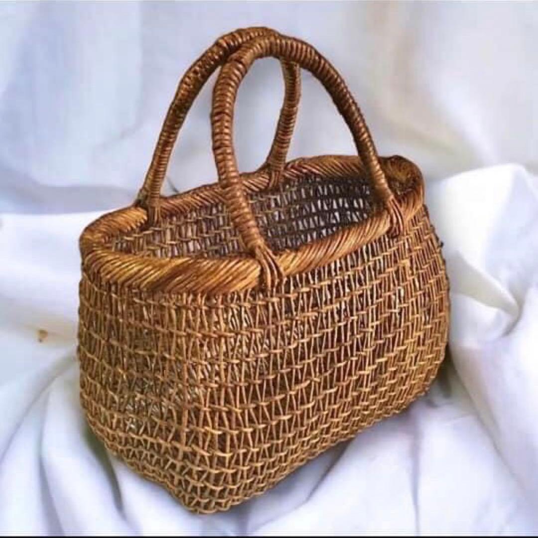 希少 秋田県 あけび籠 大容量 手提げ籠 かごバッグ こだし編み 伝統