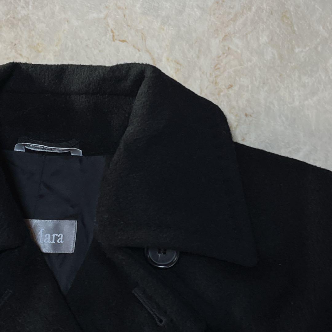 マックスマーラ ウールコート 38 ブラック 銀タグ ダブルブレ