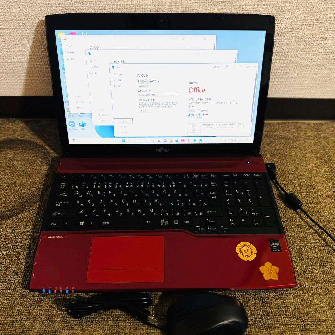 S237 富士通ノートパソコンWEBカメラSSD高速Windows11オフィス付