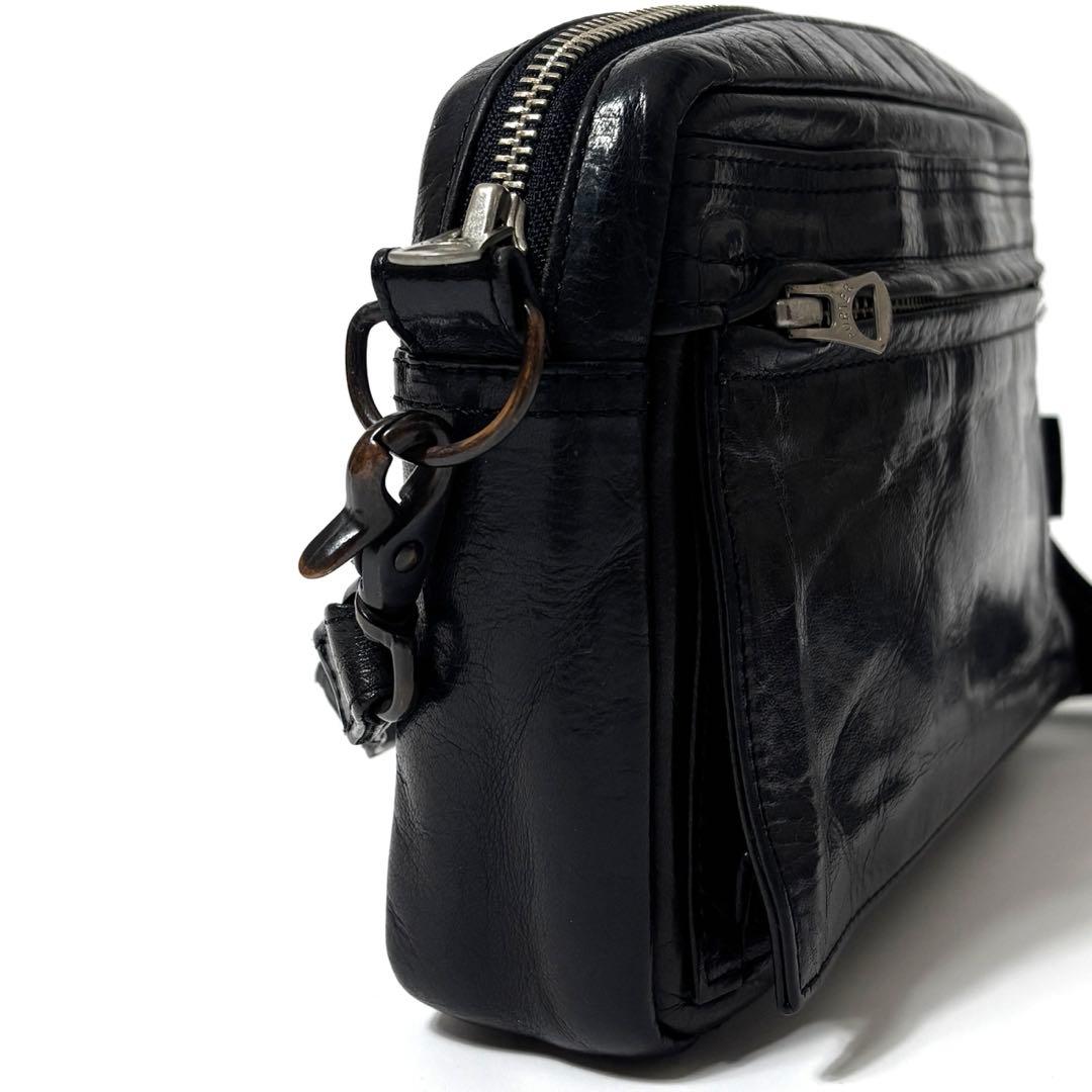 希少】 PORTER SQUARE オールレザー ショルダーバッグ ブラック - メルカリ