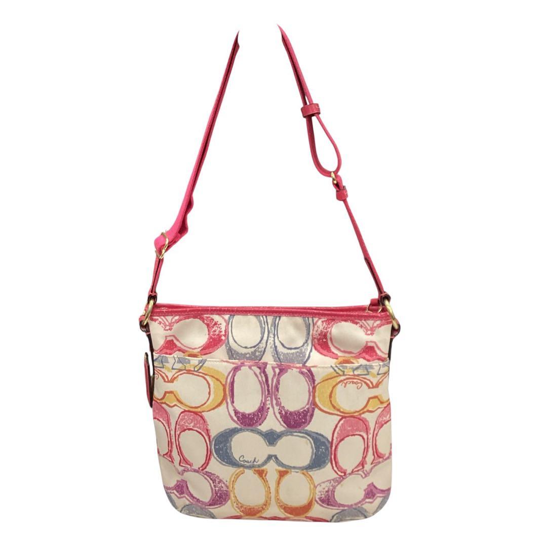 COACH】マルチカラー☆シグネチャー☆ショルダーバッグF23545【コーチ